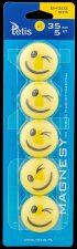 Magnesy do tablic Tetis żółte uśmiechy 35mm/5