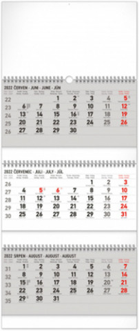 Nástěnný kalendář 3měsíční standard skládací CZ 2022