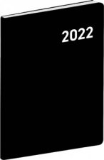 Diář 2022: Černý - plánovací měs./kapesní, 7 x 10 cm