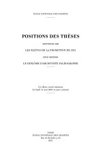POSITIONS DES THESES 2021. SOUTENUES PAR LES ELEVES DE LA PROMOTION D E 2021 POUR OBTENIR LE DIPLOME