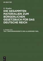 Einfuhrungsgesetz Und Allgemeiner Theil