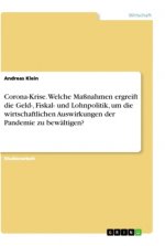 Corona-Krise. Welche Maßnahmen ergreift die Geld-, Fiskal- und Lohnpolitik, um die wirtschaftlichen Auswirkungen der Pandemie zu bewältigen?