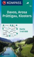 KOMPASS Wanderkarte 113 Davos, Arosa, Prättigau, Klosters 1:40.000