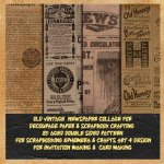 old vintage newspaper collage for decoupage paper & scrapbook crafting 20 aged double sided pattern for scrapbooking ephemera & crafts art 4 design fo