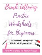Brush Lettering Practice Worksheets for Beginners - Teach Yourself Calligraphy - A Modern Calligraphy Book