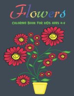 Flowers Coloring Book For Kids Ages 4-8