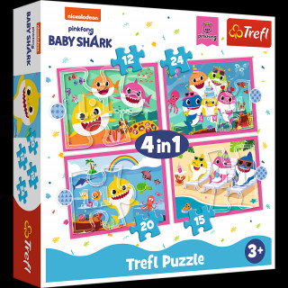 Puzzle Baby Shark: Rodina 4v1