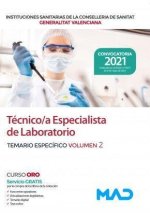 TECNICO/A ESPECIALISTA DE LABORATORIO DE LAS INSTITUCIONES S