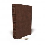 NKJV, Single-Column Wide-Margin Reference Bible, Leathersoft, Brown, Red Letter, Comfort Print