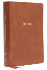 NKJV, Foundation Study Bible, Large Print, Leathersoft, Brown, Red Letter, Comfort Print
