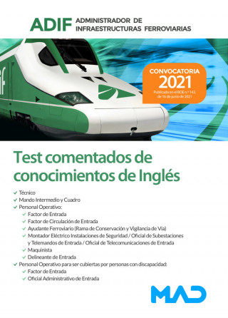 TEST COMENTADOS DE CONOCIMIENTOS DE INGLES. ADMINISTRADOR DE