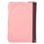 KJV Compact Bible Two-Tone Pink/Burgandy with Zipper Faux Leather