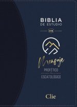 Reina Valera Revisada Biblia de Estudio del Mensaje Profético Y Escatológico, Leathersoft, Azul, Interior a DOS Colores
