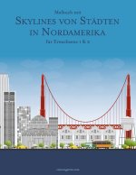 Malbuch mit Skylines von Stadten in Nordamerika fur Erwachsene 1 & 2