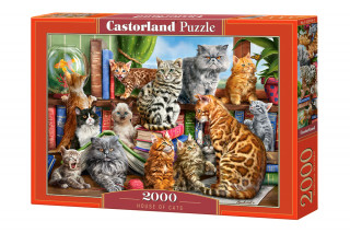Puzzle 2000 Dom z kotami C-200726-2
