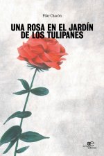 rosa en el jardín de los tulipanes
