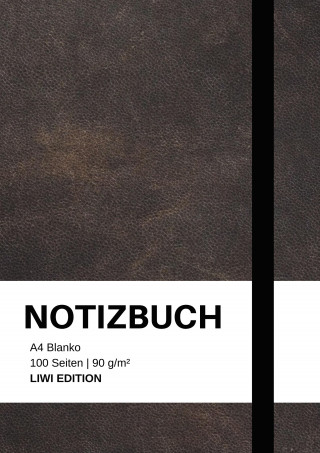 Notizbuch A4 blanko - 100 Seiten 90g/m? - Soft Cover Schwarz - FSC Papier (Notebook A4)(Brožovaná)