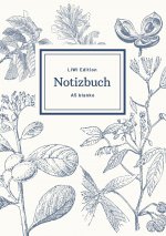 Notizbuch schön gestaltet mit Leseband - A5 Hardcover blanko - 100 Seiten 90g/m? - floral hellgrau - FSC Papier