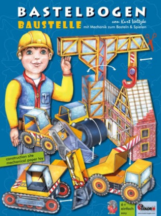 Baustelle Bastelbogen mit Baufahrzeugen & Papiermechanik (Jucărie)