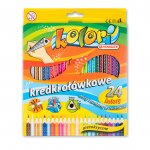 Kredki ołówkowe Penmate kolori premium trójkątne 24 kolory z temperówką