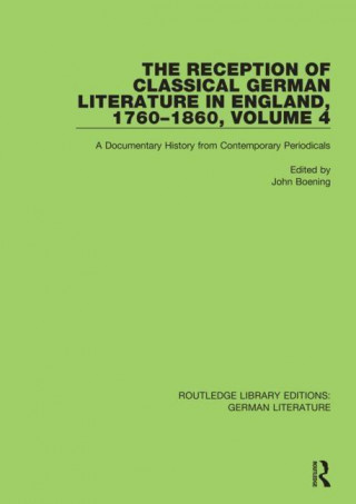 Reception of Classical German Literature in England, 1760-1860