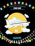 avion livre de coloriage fond noir