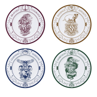 HARRY POTTER - Set of 4 Plates - Hogwarts Houses