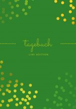 Tagebuch schön A5 liniert - 100 Seiten 90g/m? - Soft Cover goldene Punkte grün - FSC Papier