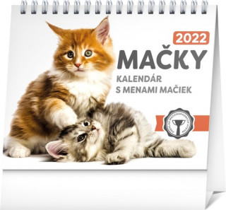 Mačky s menami mačiek 2022 - stolový kalendár