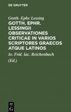 Gotth. Ephr. Lessingii Observationes criticae in varios scriptores graecos atque latinos
