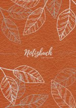 Notizbuch Tagebuch A5 liniert - 100 Seiten 90g/m? - Soft Cover - Silberne Blätter auf braun - FSC Papier