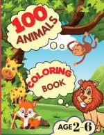 100 ANIMALS COLORING BOOK