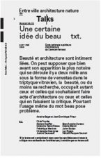 Talks : Une certaine idEe du beau /franCais