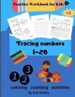 Tracing numbers 1-20, Practice Workbook for Kids