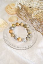 Bracelet Agate Crazy Lace Perles rondes 14 mm