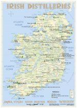 Whisky Distilleries Ireland - Tasting Map 1 : 1.800.000