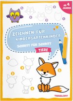 Zeichnen für Kindergartenkinder. Schritt für Schritt. Tiere