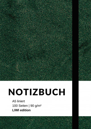 Notizbuch A5 liniert - 100 Seiten 90g/m? - Soft Cover grün - FSC Papier