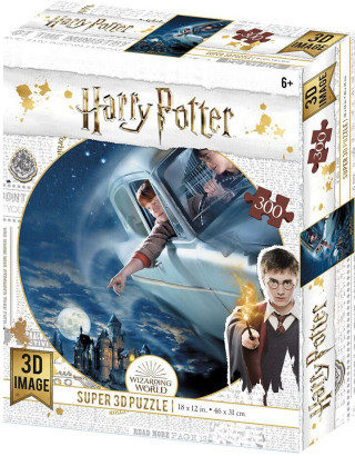 Harry Potter 3D puzzle - Harry a Ron letící na Bradavicemi 300 dílků