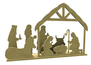 Dďż˝evďż˝nďż˝ dekorace k dozdobenďż˝ Aladine - Betlďż˝m 50 x 34,5 x 9 cm