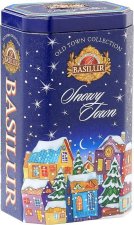 BASILUR Old Town Snowy - sypaný černý čaj s kousky ovoce v plechovce 75g