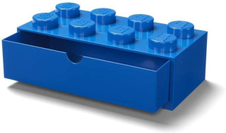 Úložný box LEGO stolní 8 se zásuvkou - modrý