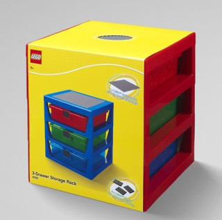 Organizér LEGO se třemi zásuvkami - červený