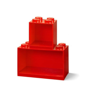 Police nástěnná LEGO Brick - červená 2 ks