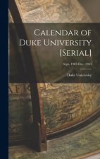 Calendar of Duke University [serial]; Sept. 1963-Dec. 1964
