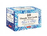 Blue & White, 40 Thank You Cards with Envelopes