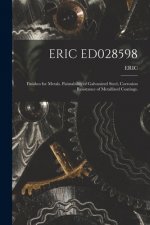 Eric Ed028598: Finishes for Metals. Paintability of Galvanized Steel, Corrosion Resistance of Metallized Coatings.