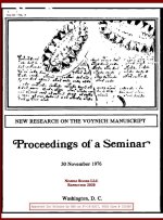 New Research on the Voynich Manuscript: Proceedings of a Seminar