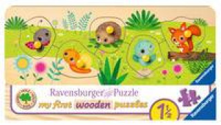 Ravensburger Kinderpuzzle - Tierkinder im Garten - 5 Teile Holzpuzzle für Kinder ab 1,5 Jahren