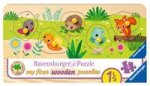 Ravensburger Kinderpuzzle - Tierkinder im Garten - 5 Teile Holzpuzzle für Kinder ab 1,5 Jahren